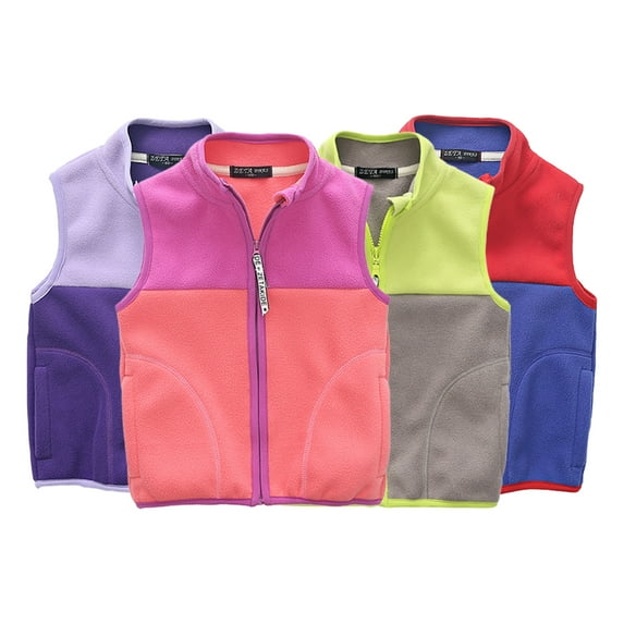 Esaierr 2-8T Girls Boys Winter Fleece Vest Jacket for Kids Toddler Fall Sleeveless Coats Baby Warm Ligntweight Cardigan Waistcoat Outwear