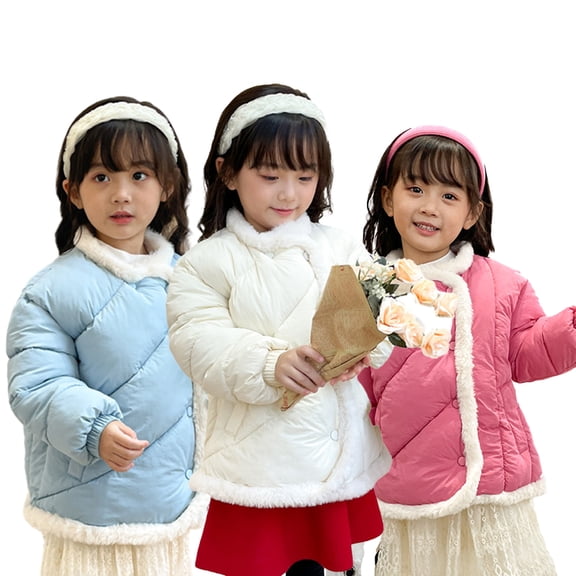 Esaierr 2-9T Kids Boys Girls Winter Warm Puffer Cotton Jacket for Baby Thickened down Cotton Coats Tops Toddler Lightweight Fall Winter Outerwear