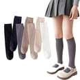 thumbnail image 1 of Esaierr 2 Pairs Toddler Girls Knee High Socks with Bow Kids Socks Long Stockings Solid Colour Socks for 3-12Y, 1 of 5