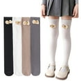 thumbnail image 1 of Esaierr 2 Pairs Toddler Kids Girls Student Knee-High Socks Performance Thigh High Socks Spring Fall College Style Compression Socks 3-12 Years, 1 of 8