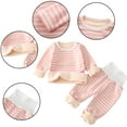 thumbnail image 1 of Esaierr 2PCS Infant Baby Thermal Warm Underwea Set Unisex Cotton Fleece Thermal Top and Bottom, 1 of 6