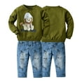 thumbnail image 1 of Esaierr 2PCS Kids Baby Boy Sweatshirt Clothes Tracksuit Outfit Toddler Lion Print Sweatsuit Tops Dinosaur Long Pant Jeans Fall Winter Two Pieces 1-7 Years, 1 of 9