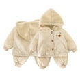 thumbnail image 1 of Esaierr 2PCS Newborn Baby Boy Snowsuit Set Toddler Cotton Jacket + Pants Outfits Winter Padded Cartoon Hoodie Fleece Clothes Coat for 6M-4Y, 1 of 1