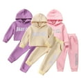thumbnail image 1 of Esaierr 2PCS Newborn Girls Boys Hooded Tracksuit Pullover Sweatshirt Jogging Pants Set for Baby Cotton Sweatsuit Outfits Autumn Winter Casual Long Sleeve Sweatshirt Set for 3-24M, 1 of 5