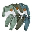 thumbnail image 1 of Esaierr 2PCS Toddler Boys Patchwork Sweatshirts Tops +Pants Outfit Set Fall Winter Soft Comfortable Clothe for Baby Newborn for 6M-3Y, 1 of 5