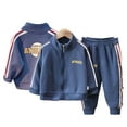 thumbnail image 1 of Esaierr 2PCS Toddler Sweatshirt Outfits for Baby Boys Sweatshirt Pants Outfits Set Winter Zip Warm Clothing Sportswear Outfits for 1-5Y, 1 of 5