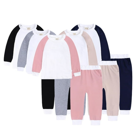 Esaierr 2Pcs Kids Baby Boys Girls Spring Autumn Pajamas Pjs Set Long Sleeve Sleepwea Outfit 3M-13Y Little Big Boys Girls Loungewear Set
