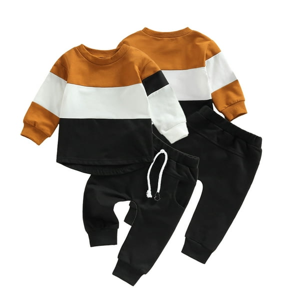 Esaierr 2PcsToddler Baby Boys Sweatshirt Sweatpants Outfit,Kids Sports Casual Sweatsuit Pants Set 2Pcs Infant Boys Sweatsuit Jogger Pants Set for 4M-4Y