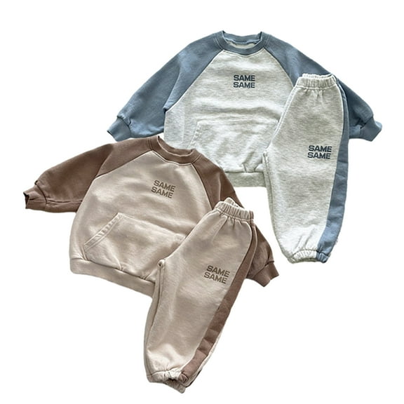 Esaierr 2pcs Girls Boys Track Suits Set Tracksuit Set Clothes for Kids Baby,Toddler Sweatershirt Outfits Unisex Infant Pullover Hoodie Tracksuits Sweatpants Pants Set