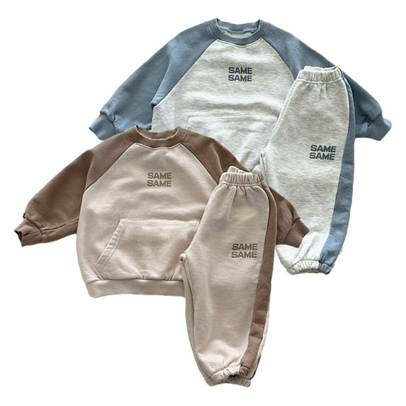 Esaierr 2pcs Girls Boys Track Suits Set Tracksuit Set Clothes for Kids Baby,Toddler Sweatershirt Outfits Unisex Infant Pullover Hoodie Tracksuits Sweatpants Pants Set