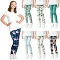 thumbnail image 1 of Esaierr Baby Kids Girls Leggings for Stretch Tights Cartoon Printed Sports Pants Fall & Winter Tights Trousers 3-10Y, 1 of 8