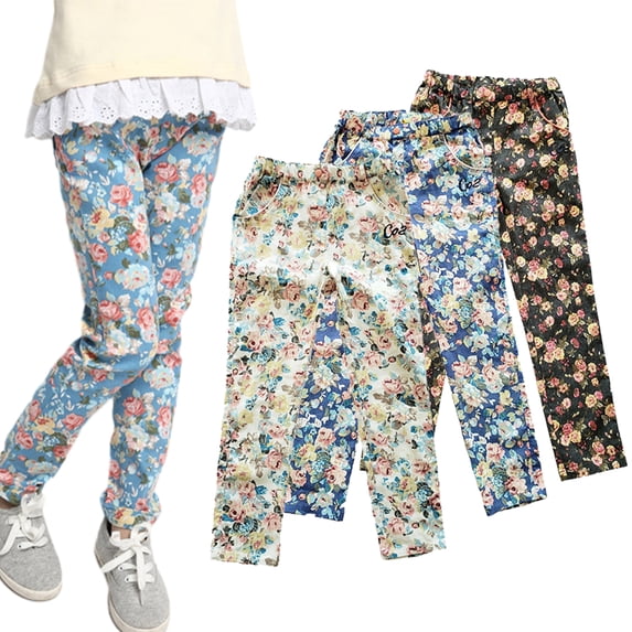 Esaierr 3-10Y Kids Baby Girls Leggings Kids Classic Stretch Pants Soft Comfortable Leggings for Toddlerankle Length Girls Printed Leggings