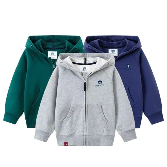 Esaierr 3-12 Years Boys Hoodie Sweatshirt Jacket for Kids Toddler,Hooded Sweatsuit Coats,Cotton Sweater Tops Warm Zippers Tracksuit Sweatsuit