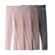 Esaierr 3-12Y Kids Girls Stretch Leggings for Toddler Length Pants Warm Fleece Leggings Autumn Winter Pants