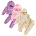 thumbnail image 1 of Esaierr 3-24M Newborn Baby Boy Girls Clothes Sweatshirts Outfits Lettering Prints Tracksuit Set Pullover Sweatshirt Sweatsuit Pants Set Fall Winter Set 2PCS, 1 of 8