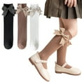 thumbnail image 1 of Esaierr 3 Pairs Kids Girls Knee High Socks Long Socks for Toddler Girls Bow Socks Cotton Spring Autumn Dress Socks for 3-12Y, 1 of 5