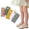 thumbnail image 1 of Esaierr 3 Pairs Kids Toddler Girls Bowknot High Socks Solid Color Compression Socks Vertical Stripes Thigh High Socks, 1 of 7