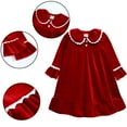 thumbnail image 1 of Esaierr Toddler Baby Kids Girls Winter Pajamas Silky Robe Ruffles Dress Bathrobe Crewneck Long Sleeve Fall Girls Sleepwear for 3M-11Y, 1 of 5