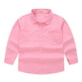 thumbnail image 1 of Esaierr 4-12 Years Boys Girls Dress Shirt for Kids Toddler,Baby Long Sleeve Button up Shirt Solid Color Casual Top, 1 of 7