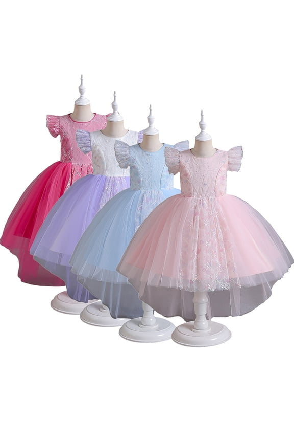 4-12Y Kids Girls Dress Flower Princess Dress Vintage Party Wedding Bridesmaid Ball Gown Prom Dresses Bridesmaid Dress Princess Performance Dress