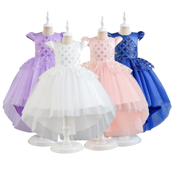 Esaierr 4-12Y Kids Girls Evening Dress flower Girl Dresses for Wedding Dresses for Girls Tulle Dress Princess Dress Party Gown Princess Dresses Tulle Girls Dresses Girls Sequin Dress