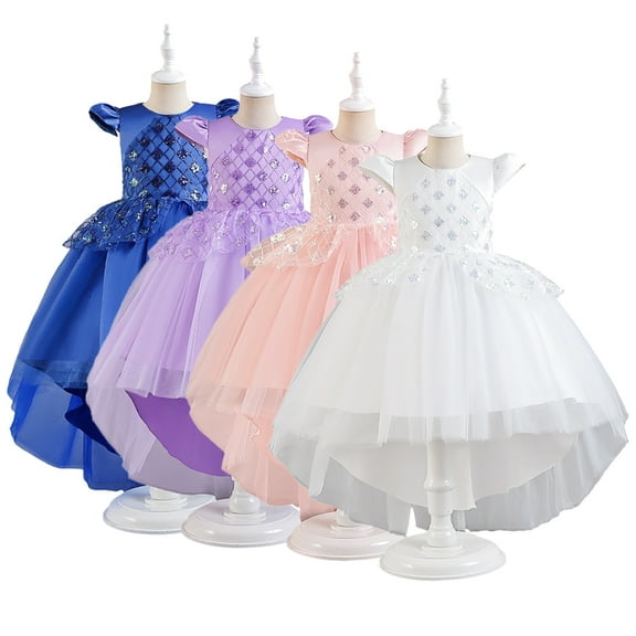 Esaierr 4-12Y Kids Girls Princess Dress Birthday Dresses for Girls Tutu Dress Toddlers Girl's Formal Bridesmaid Dress Party Flower Girlevening Toddlers Piano Performance Suit