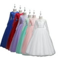 thumbnail image 1 of Esaierr 4-14Y Kids Girls Princess Dress Toddler Lace Flower Girl Dress Long Sleeves Lace Top Tulle Skirt Dresses Big Girls Dress Wedding Princess Dresses Formal Dresses Wedding Dress, 1 of 7
