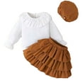 thumbnail image 1 of Esaierr 4-7Y Kids Toddler Girl 2pcs Clothes Skirt Set Pullover Top+Skirt Set Toddler Girl Long Sleeves Spring Fall Winter Outfit Clothing, 1 of 5