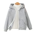 thumbnail image 1 of Chenyin 4-8 Years Boys Girls Fleece Sweatshirt Hooded Jacket for Toddler Kids Long-Sleeved Zipper Sweatsuit Coat Fall Winter Solid Color Warm Outerwear, 1 of 9