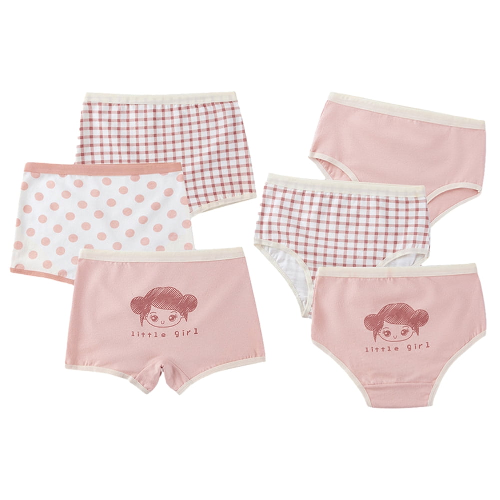 Esaierr 4 Pack Kids Toddler Girls Underwear Cute Pattern Panties Comfort Boxer Cotton Briefs for 1-10 Years Old
