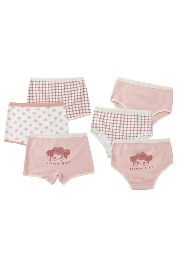 4 Pack Kids Toddler Girls Underwear Cute Pattern Panties Comfort Boxer Cotton Briefs for 1-10 Years Old