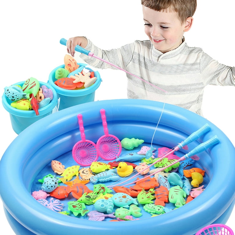 Esaierr 40PCS Toddler Baby Magnetic Fishing Pool Toys Set for Kid Toys Bath  Toys with Pole Rod Net Plastic Floating Fish Toddler Color Ocean Sea  Animals Gifts for 3-6y Boys Girls 