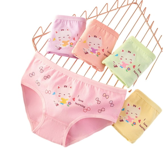 Esaierr 4PCS 2-13 Years Old Girls Boxer Briefs Shorts,Baby Kids Girls Underwear Briefs,Antibacterial Breathable Cotton Shorts(Mixed Colors)