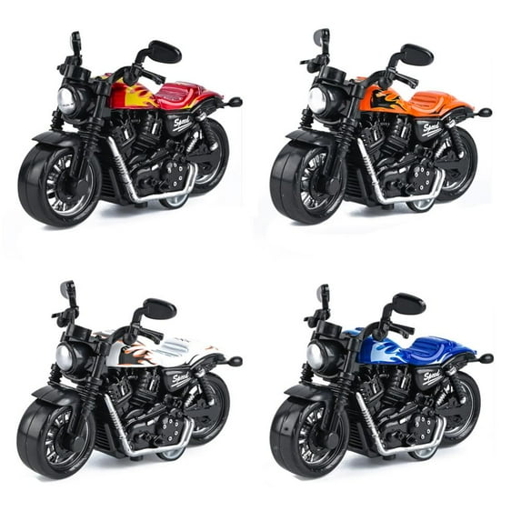 Esaierr 4PCS Boy Motorcycle Car Toy, Model Alloy Racing Car Back to the Car Toy