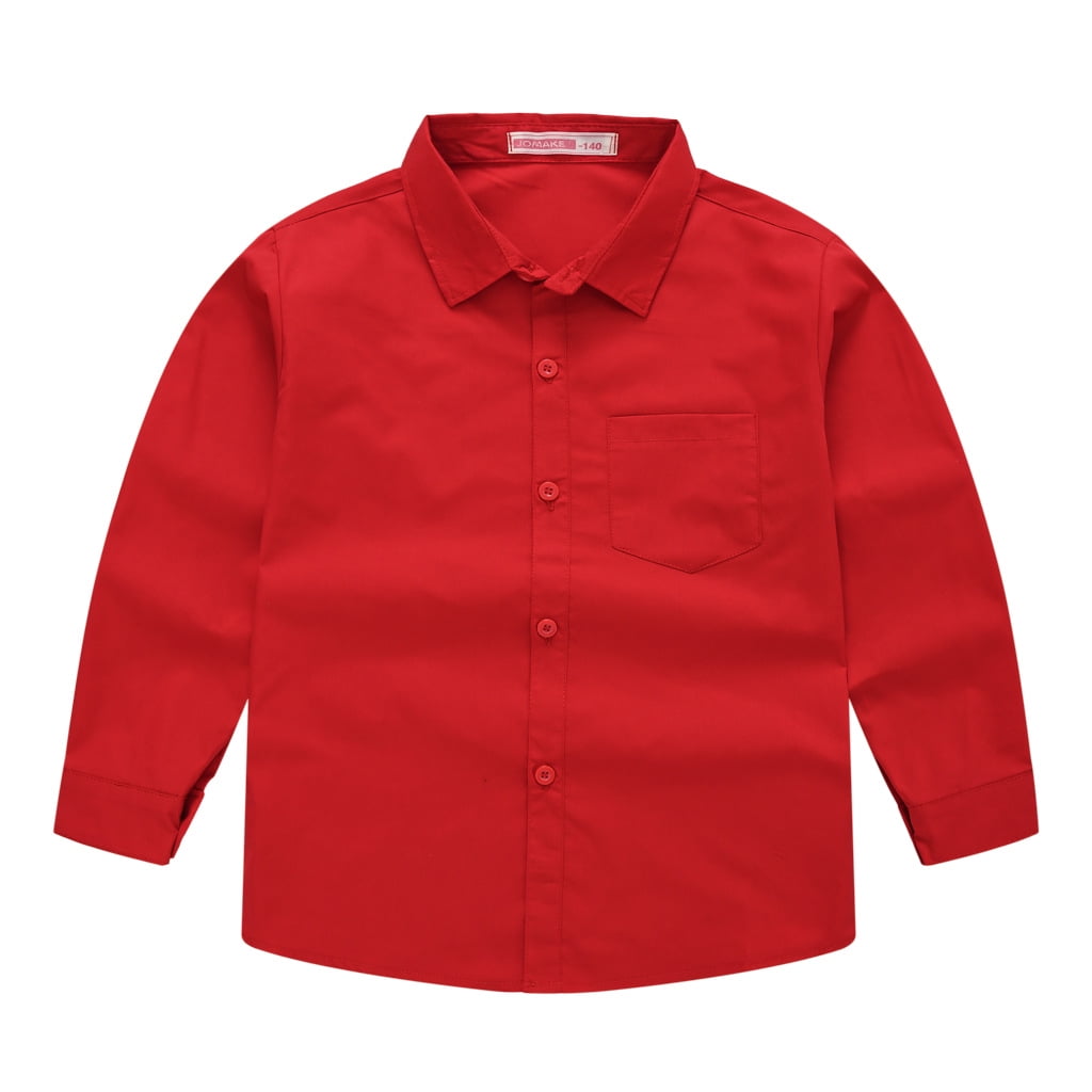 Esaierr 4Y12Y Boys Dress Shirt for Kids Toddler,Casual Solid Color