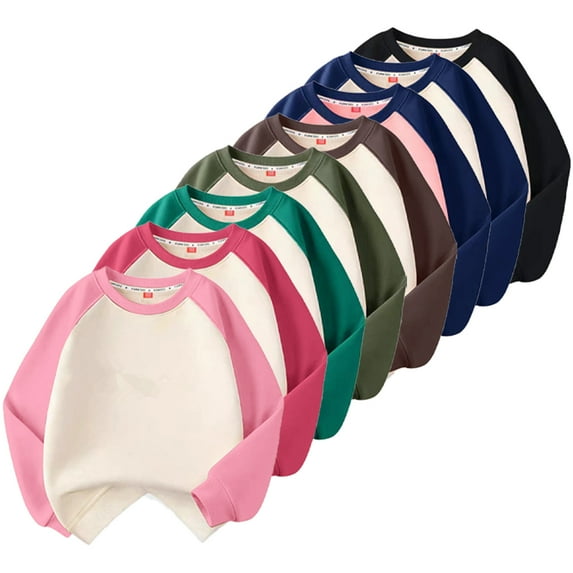 Esaierr 5-14 Years Boys Girls Sweatshirt Tops for Kids Teen,Spring Fall Crew Neck Sweatsuit Casual Bottom Tops,T-Shirt Bottom Shirt Sweater