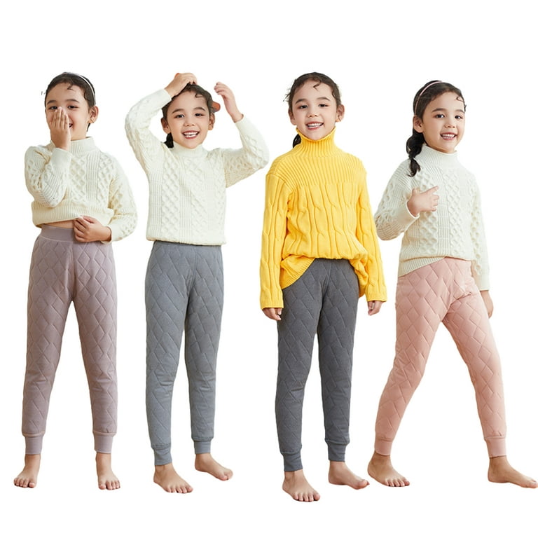 Esaierr 5-15Y Teenager Kids Boys Girls Winter Inner Wear Cotton Pants  Uniform Bottoming Thickened Warm Cotton Trousers