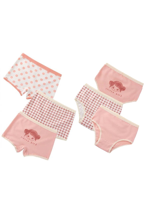 6PCS 2-12 Years Girls Triangle Panties for Baby Toddler Thin Antibacterial Breathable Panties,Kids Cartoon Cotton Underwear Briefs