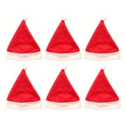 Esaierr 6PCS Kids Toddler Christmas Santa Hats Plush Velvet Santa Hats Baby Mini Small Hat for Boys Girls Christmas New Year Festive Holiday Party Supplies