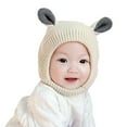 thumbnail image 1 of Esaierr 8M-3Y Girls Boys Pullover Hat Baby Winter Cartoon Knit Hat Rabbit Thicken Fleece Earflap Beanie Hat Infant Lining Cap, 1 of 8