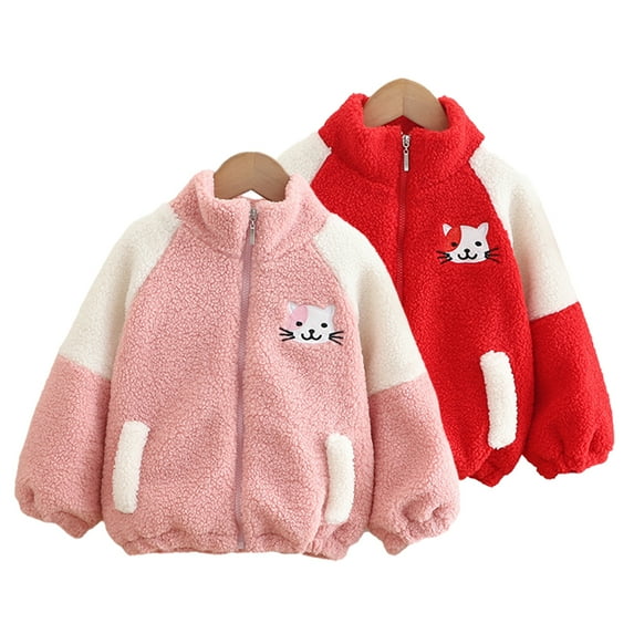 Esaierr 9M-4Y Kids Toddler Fleece Sweatshirt Jacket for Girls Baby Infant Toddler Full Zip Autumn Winter Sweatsuit Baby Sweater Outerwear Coat Outerwear