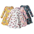 thumbnail image 1 of Esaierr 9M-8Y Kids Toddler Girls Dresses Baby Infant Long Sleeve Shirts Girls Fall Dress Little Girls Floral Skater Dresses Long Sleeve A-Line Dress, 1 of 7