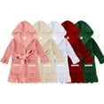 thumbnail image 1 of Esaierr 9M-9Y Kids Newborn Girls Hooded Bathrobe Pajamas for Toddler baby Long Robe Soft Fuzzy Velvet Bathrobe Comfortable Sleepwear, 1 of 5