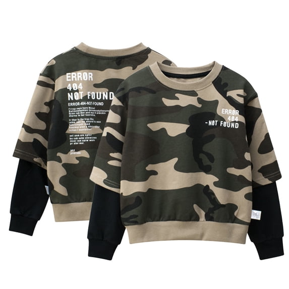 Esaierr Baby Boys Cotton Sweatshirt for Toddler Kids Crewneck Sweatshirt Long Sleeve Winter Casual Clothing for 1-9Y
