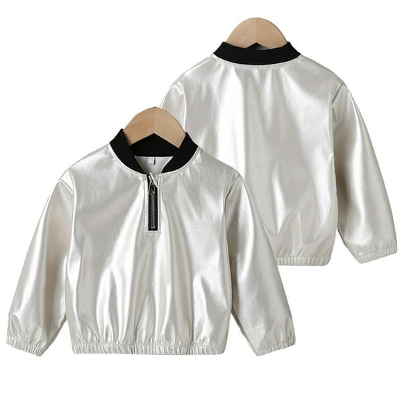 Esaierr Baby Boys Fashion PU Leather Jacket Kids Faux Leather Motorcycle Coats Toddler Solid Colour Zip Pullover Fall Winter Leather Outerwear for 3-7 Years