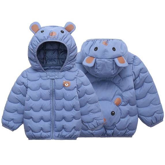 Esaierr Baby Boys Girls Down Cotton Coats for Toddler Cute Ears Coats with Hooded Baby Winter Warm Puffer Jacket Outwear for 1-5Y