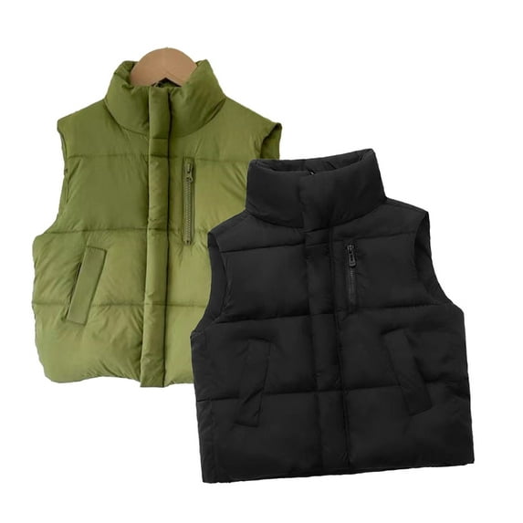 Esaierr Baby Boys Girls Puffer Vest for Toddler Kids Down Vest Jacket Winter Cute Vest Lightweight Puffer Sleeveless Jacket Thickened Outerwear Tops for 2-10Y