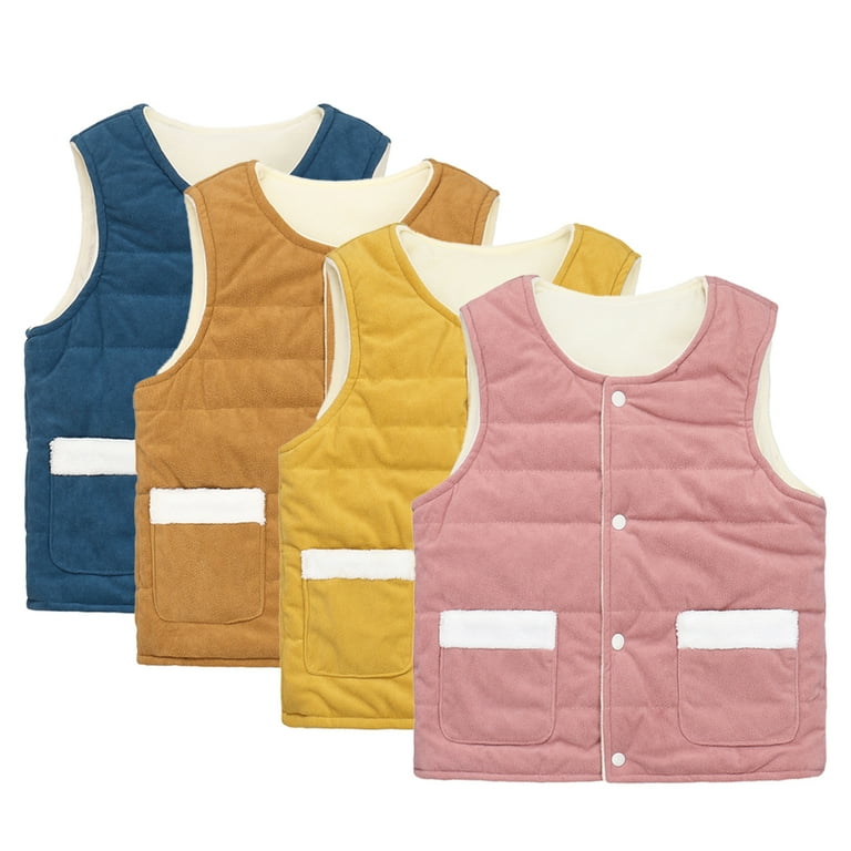 Esaierr Baby Boys Girls Vest Coral Velvet Fall Winter Vest Coats