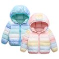 thumbnail image 1 of Esaierr Baby Boys Girls Winter Lightweight Puffer Jacket Toddler Hooded Water-Resistant down Coats Rainbow Packable Cotton Outwear 9 Months-6 Years, 1 of 9