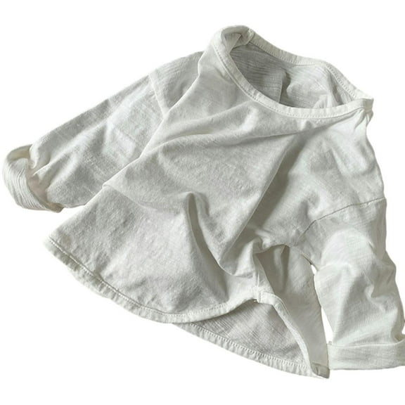 Esaierr Baby Boys Long Sleeved T-Shirt Undershirt for Toddler, Solid Color Crew Neck Leisure Pullover Undershirt Baby Newborn Clothes